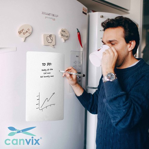 Magnetic Dry Erase Whiteboard for Refrigerator – Magnetized, Removable, Residue-Free Art and Memo Board for Family, Kids, Home, and Office – Magnetic Markers & Eraser Included (29 x 21 Inches)