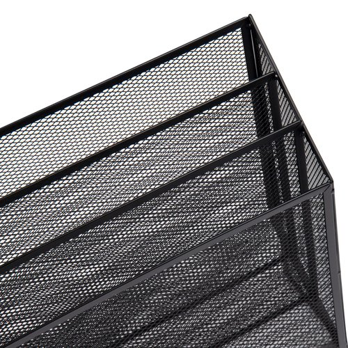 Mind Reader Vertical File Storage, Desktop Organizer, Workspace, Office, Metal Mesh, 12.5" L x 3.75" W x 11.5" H, Black