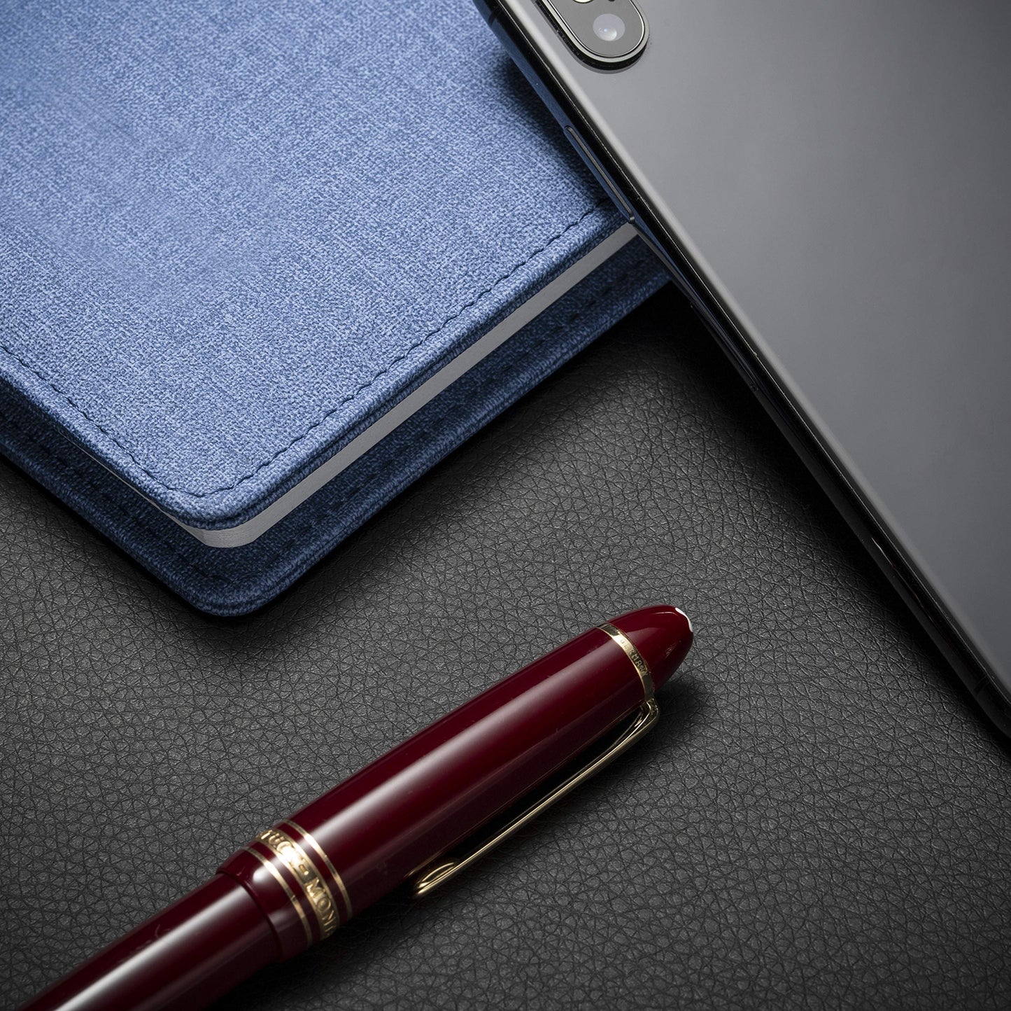 Nekmit Leather Desk Blotter Pad 17 x 12 Inches, Flat, Non-Slip, Waterproof, Black