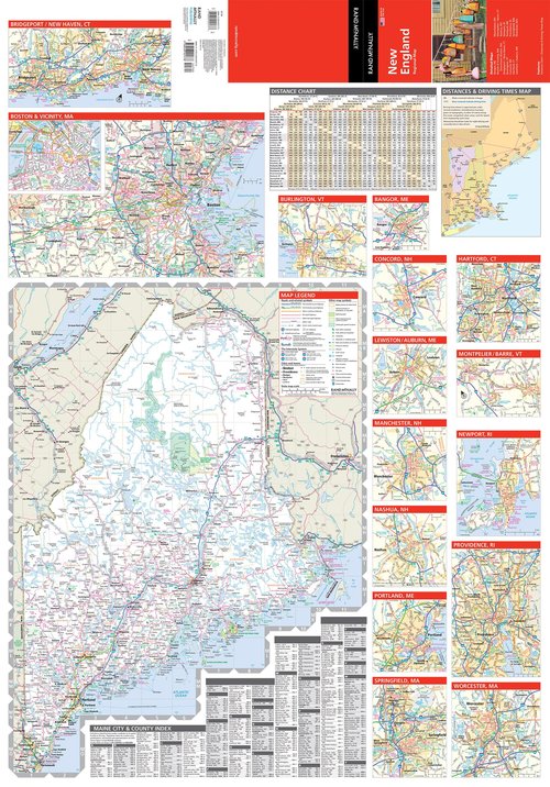Rand McNally Easy to Read: New England Regional Map: New
