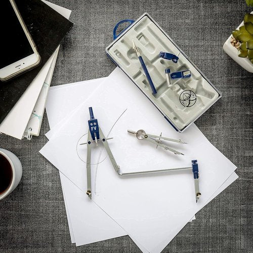 Drafting Compass | Geometry Set for Precise Drawing - Large Extension Beam for School & Engineering