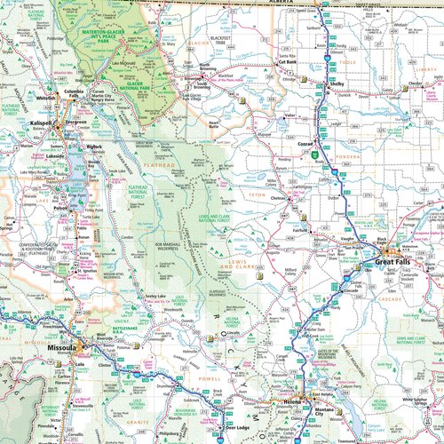 Rand McNally Easy to Read: Montana, Wyoming State Map