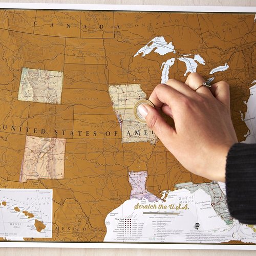 Scratch Off USA National Parks Poster - 17 x 22 Inches | Bonus USA Scratch Off Map for Outdoor Lovers