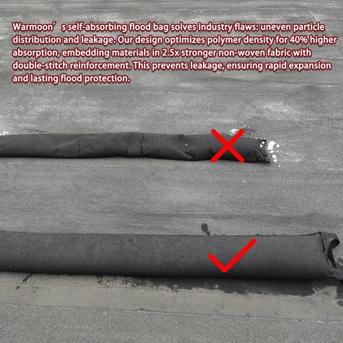 Self-Absorbing Reusable Flood Bags with Handles - Evenly Distributed Absorbents, Multiple Lengths - Home/Garage/Commercial Protection (3ft (Pack of 2) - with Handles)