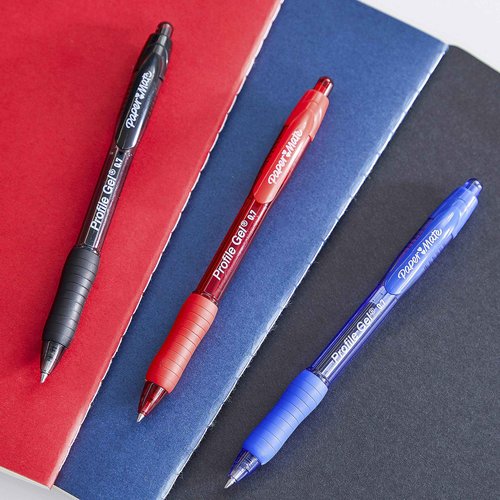 Paper Mate Gel Pen Profile Retractable Pen 0.7mm Blue 36 Count