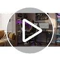 AODK Reversible L Shaped Gaming Desk with LED Light & Power Outlet - 61 Inch Black