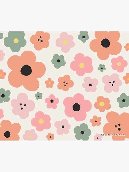 Seoul Flower Market Mouse Pad | Danish Pastel Retro Design | Travel Accessory