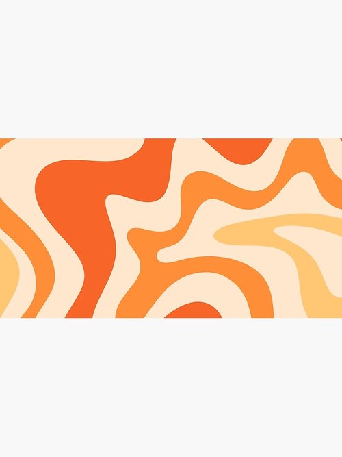 Retro Liquid Swirl Mouse Pad | Light Tangerine Orange | Abstract Design