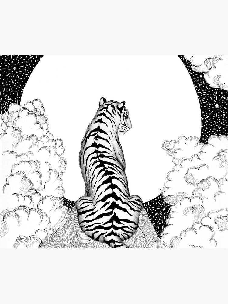 Tiger Moon Mouse Pad | Stylish Design | Perfect for Home or Office