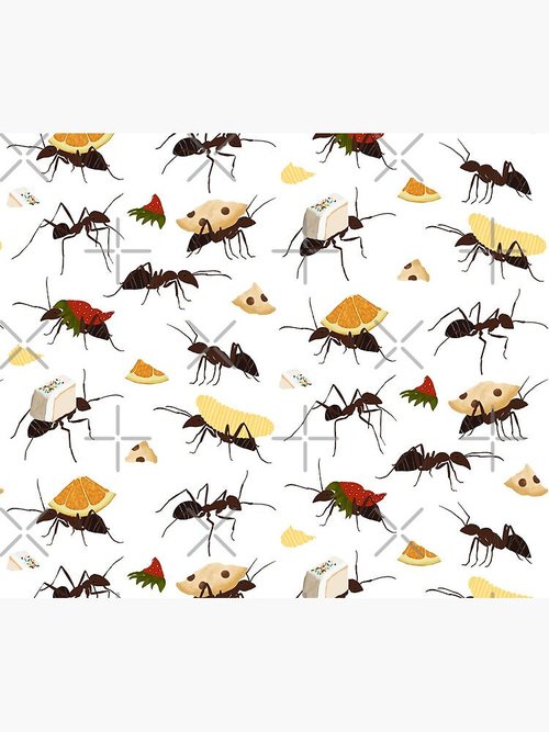 Ants Carrying Snacks Mouse Pad | Fun Design | Durable & Easy to Clean