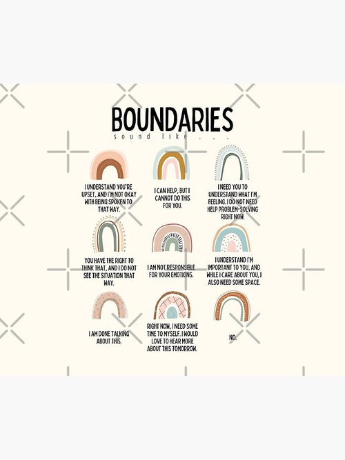 Boundaries Mental Health Reminder Mouse Pad | Ideal for Counselors