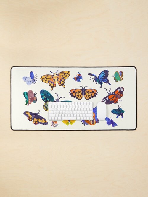 Bright Butterflies Mouse Pad | Colorful Design for Home Office Use