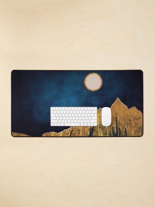 Midnight Desert Moon | Stylish Mouse Pad for Home or Office Use