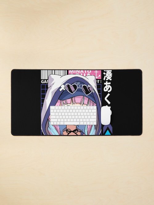 Hololive Aqua Mouse Pad – Soft Fabric | Stylish Hoodie Design