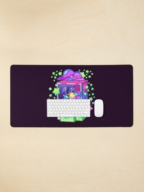 Neon Galaxy UFO Catcher Mouse Pad | Vibrant Design for Gamers