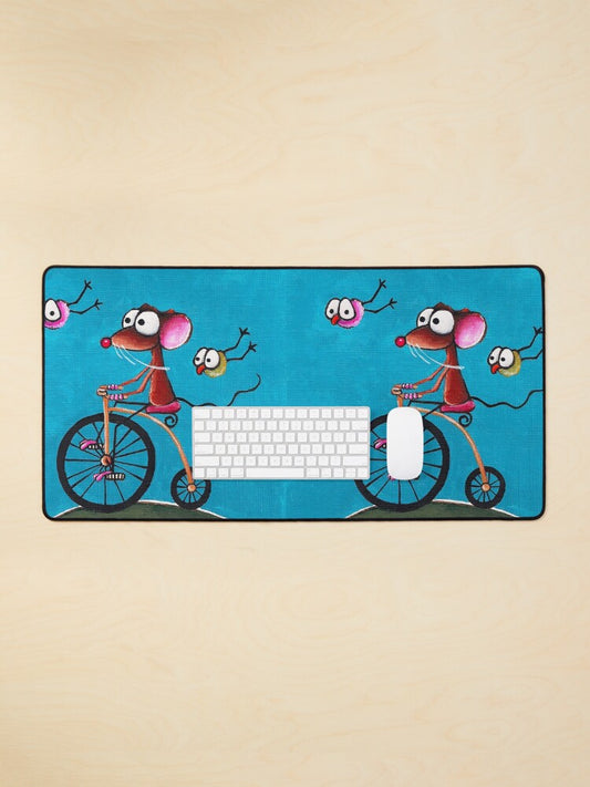 Yellow Bike Mouse Pad | Durable & Stylish Desk Accessory for Gamers