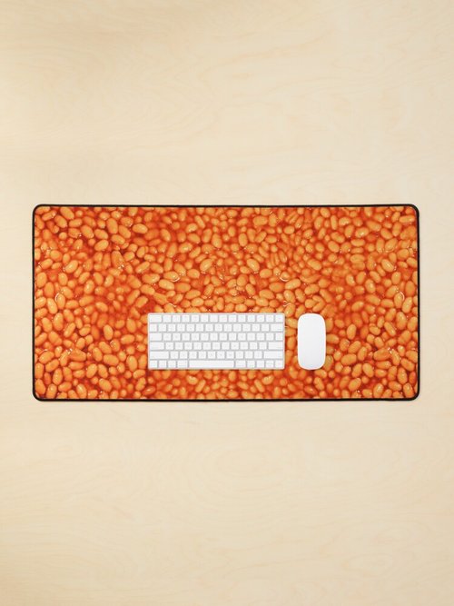 Baked Beans Pattern Mouse Pad | Fun Design for Home Office Use