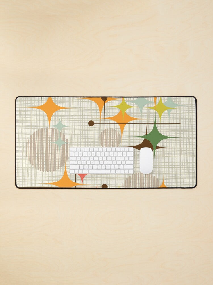 Starburst & Globe Mouse Pad | Eames Era Design | Stylish & Functional