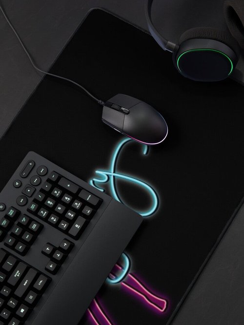 Devil May Cry Neon Mouse Pad | Gaming Accessory | Vibrant Design