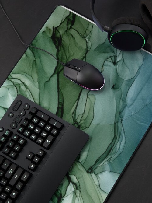 Abstract Nature Landscape Mouse Pad | Artistic Flow Design for Home Office