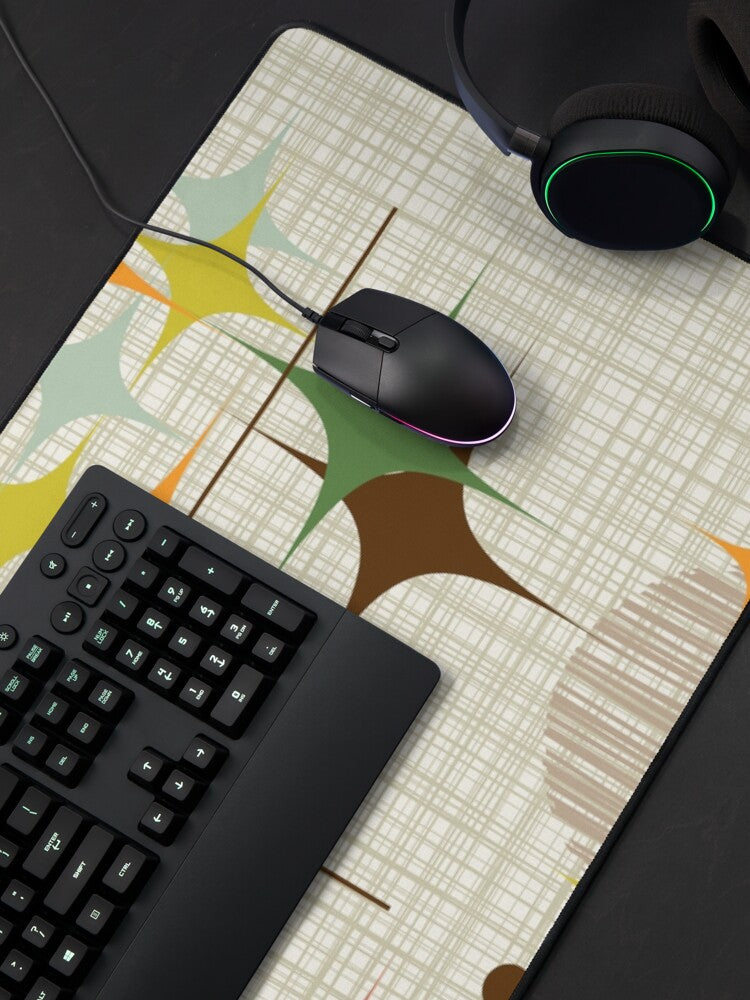 Starburst & Globe Mouse Pad | Eames Era Design | Stylish & Functional