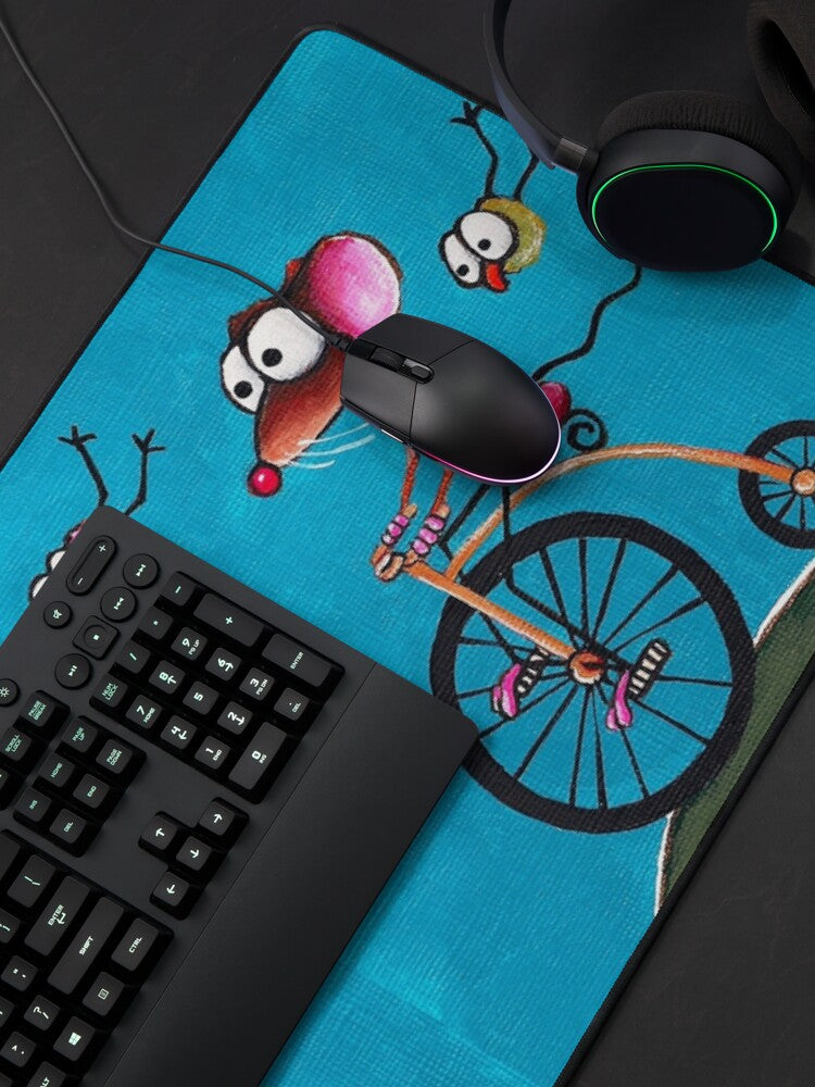 Yellow Bike Mouse Pad | Durable & Stylish Desk Accessory for Gamers