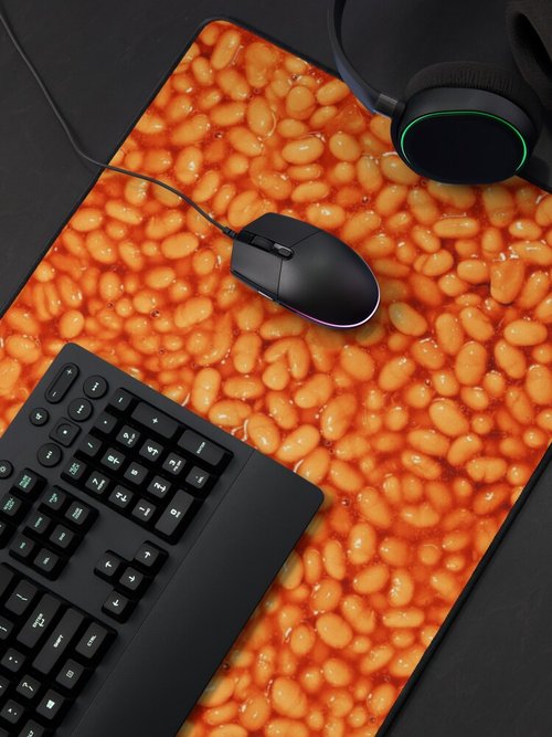 Baked Beans Pattern Mouse Pad | Fun Design for Home Office Use
