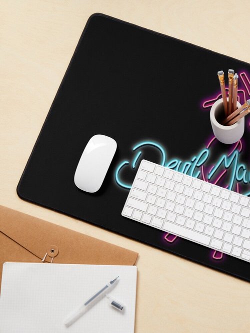 Devil May Cry Neon Mouse Pad | Gaming Accessory | Vibrant Design