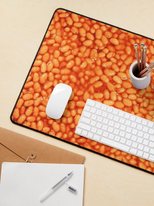 Baked Beans Pattern Mouse Pad | Fun Design for Home Office Use