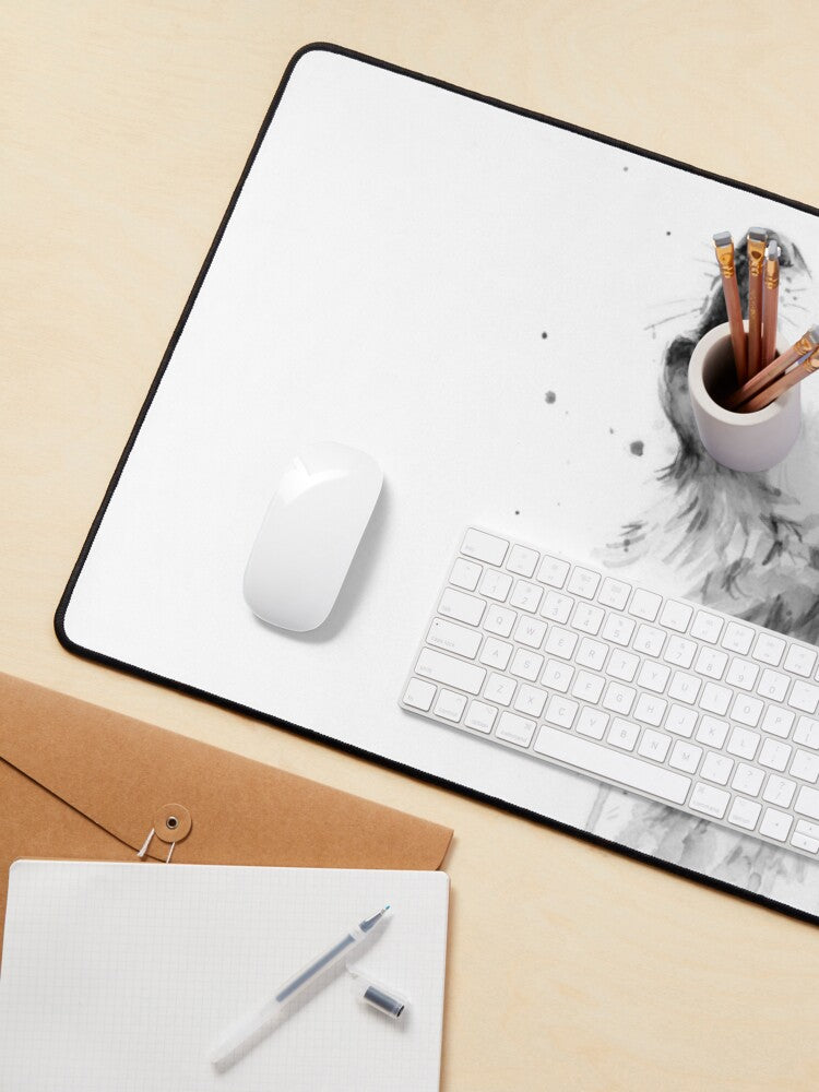 Watercolor Mouse Pad – Wolf Howling Design | Eco-Friendly & Stylish