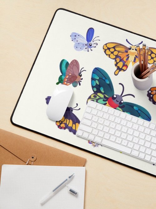 Bright Butterflies Mouse Pad | Colorful Design for Home Office Use