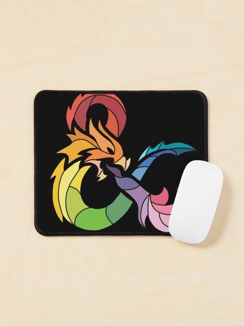 Rainbow Dragon Mouse Pad | Colorful Ampersand Design | Durable & Stylish