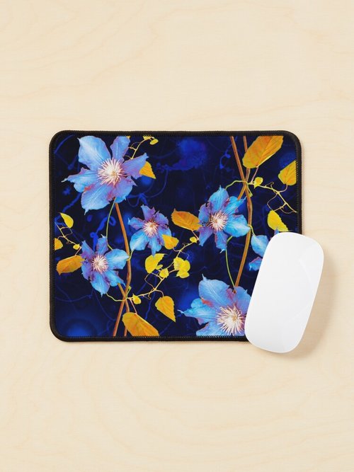 Clematis Mouse Pad | Floral Design | Perfect for Home Office Decor