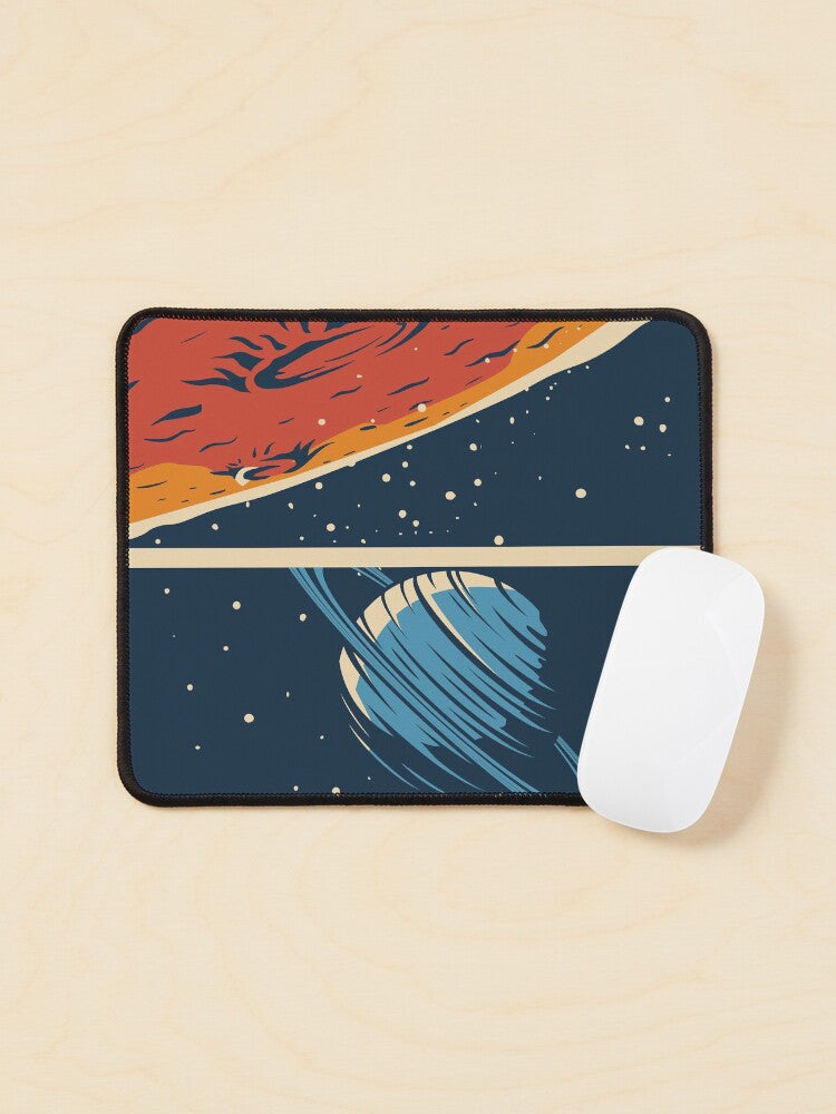 Vintage Space Tour Mouse Pad | Retro Design for Gamers & Space Lovers