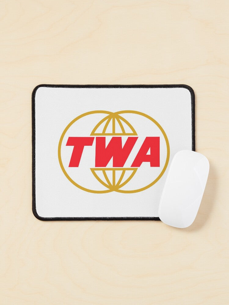 Vintage TWA Airlines Logo Mouse Pad | Retro Design for Home Office