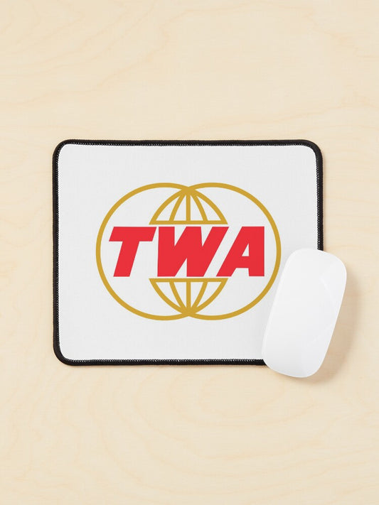 Vintage TWA Airlines Logo Mouse Pad | Retro Design for Home Office