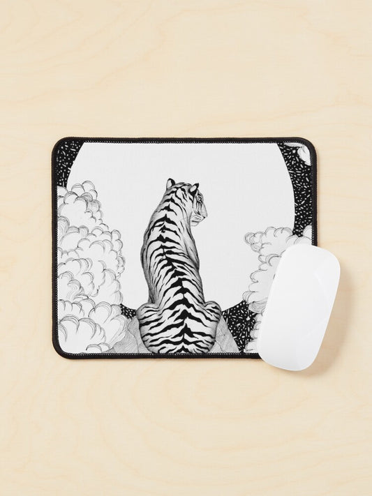 Tiger Moon Mouse Pad | Stylish Design | Perfect for Home or Office