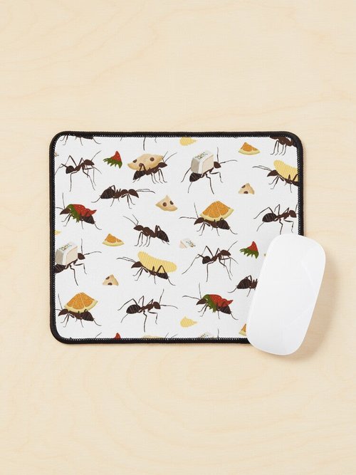 Ants Carrying Snacks Mouse Pad | Fun Design | Durable & Easy to Clean