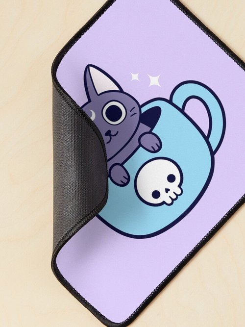 Black Magic Cat Tea & Coffee Mouse Pad | Nikury Design, Durable & Stylish
