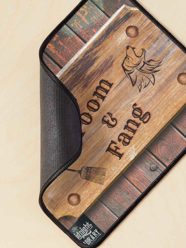 Wooden Pub Logo Mouse Pad | Broom & Fang Design | Unique Gift Idea