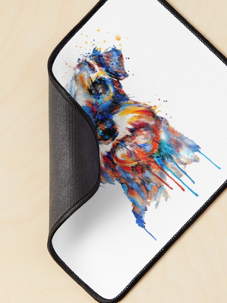 Watercolor Schnauzer Face Mouse Pad | Cute Dog Design for Home Office