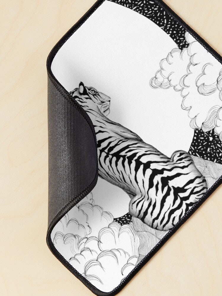 Tiger Moon Mouse Pad | Stylish Design | Perfect for Home or Office