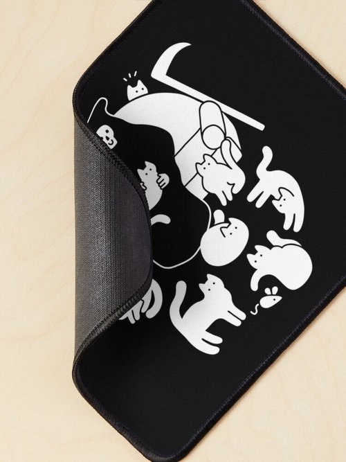 Death And His Cats | Unique Mouse Pad | Perfect Gift For Cat Lovers