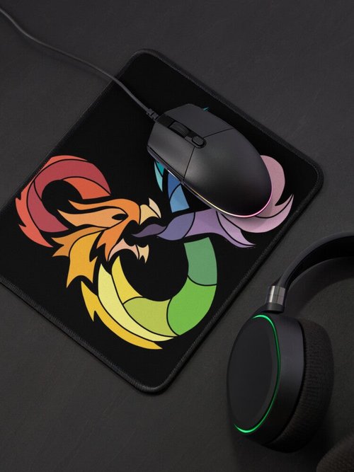 Rainbow Dragon Mouse Pad | Colorful Ampersand Design | Durable & Stylish