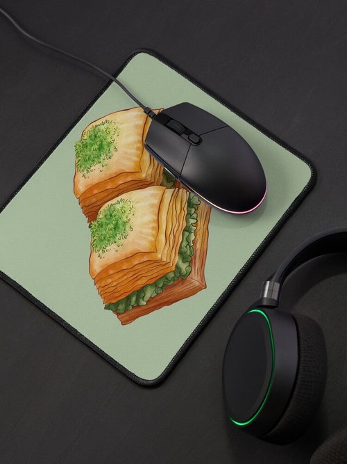 Pistachio Baklava Mouse Pad | Stylish Design | Perfect for Home Office