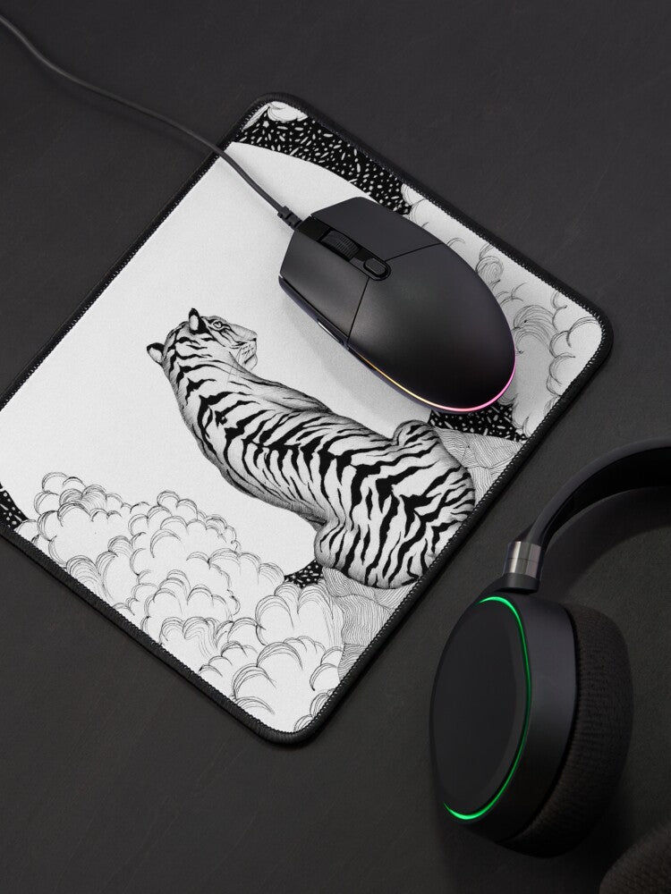 Tiger Moon Mouse Pad | Stylish Design | Perfect for Home or Office