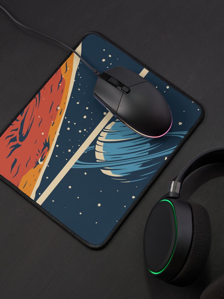 Vintage Space Tour Mouse Pad | Retro Design for Gamers & Space Lovers
