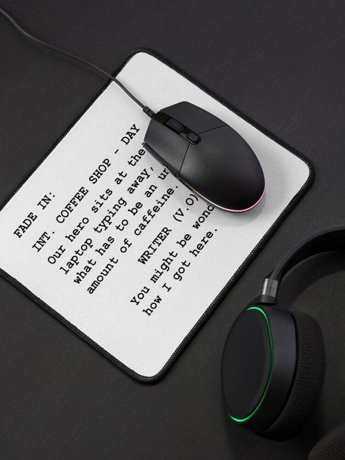Funny Coffee Shop Scene Mouse Pad | Gift for Screenwriters | Unique Design