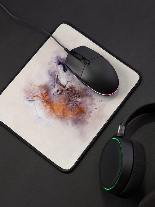 Fox & Wolf Mouse Pad | Eco-Friendly Design | Perfect for Gamers