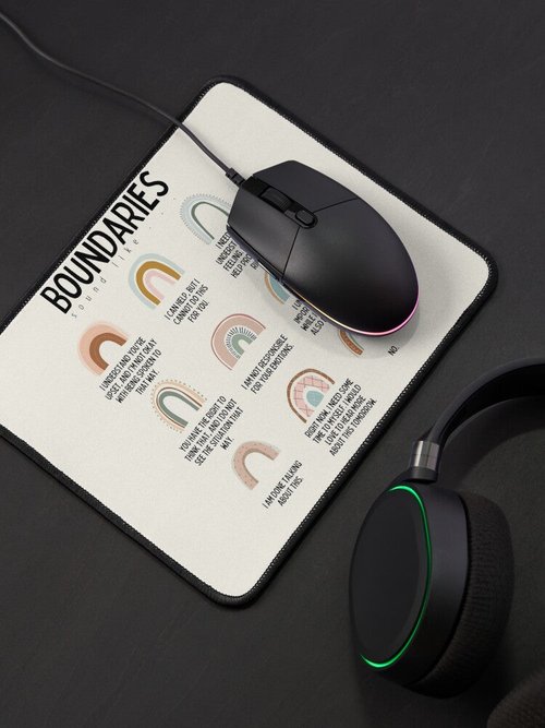 Boundaries Mental Health Reminder Mouse Pad | Ideal for Counselors